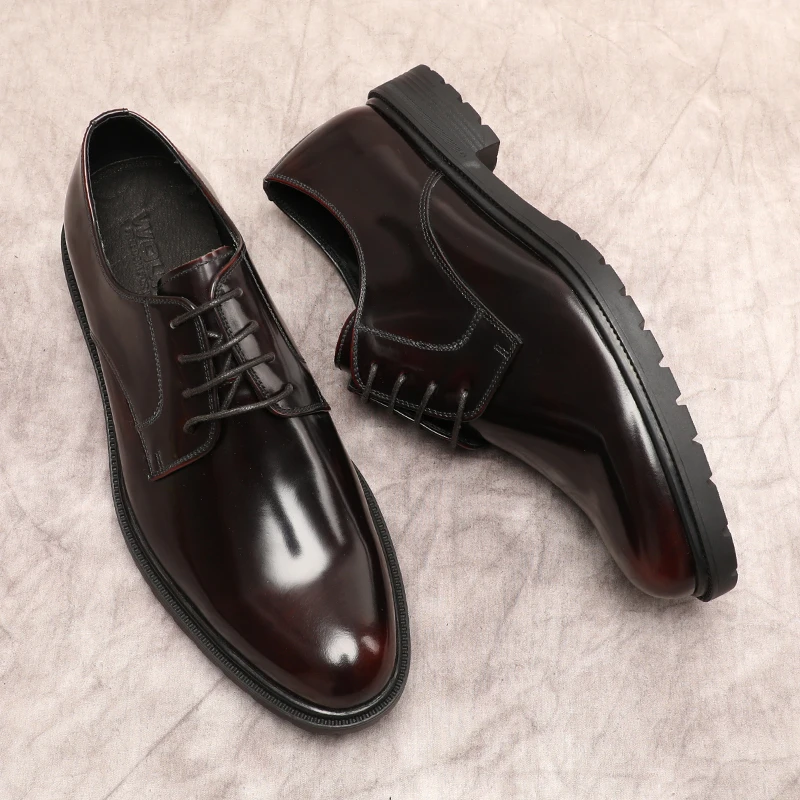 

Men Leather Shoes Formal Genuine Leather Original Dress Shoes Men Luxury Black Brown Lace Up Wedding Casual oxford Shoes Men