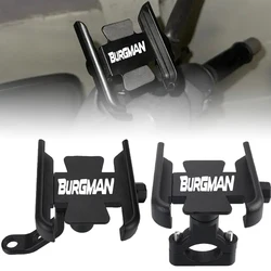 Motorcycle Accessories CNC Handlebar Mobile Phone Holder GPS Stand Bracket For SUZUKI BURGMAN 650 400 125 200 AN250 AN400 AN650