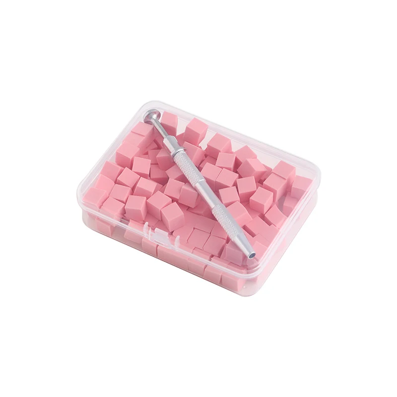 50/100 pçs quadrado conjunto de esponja da arte do prego gradiente escovas gel polonês design esponja do prego agarrar caneta manicure suprimentos