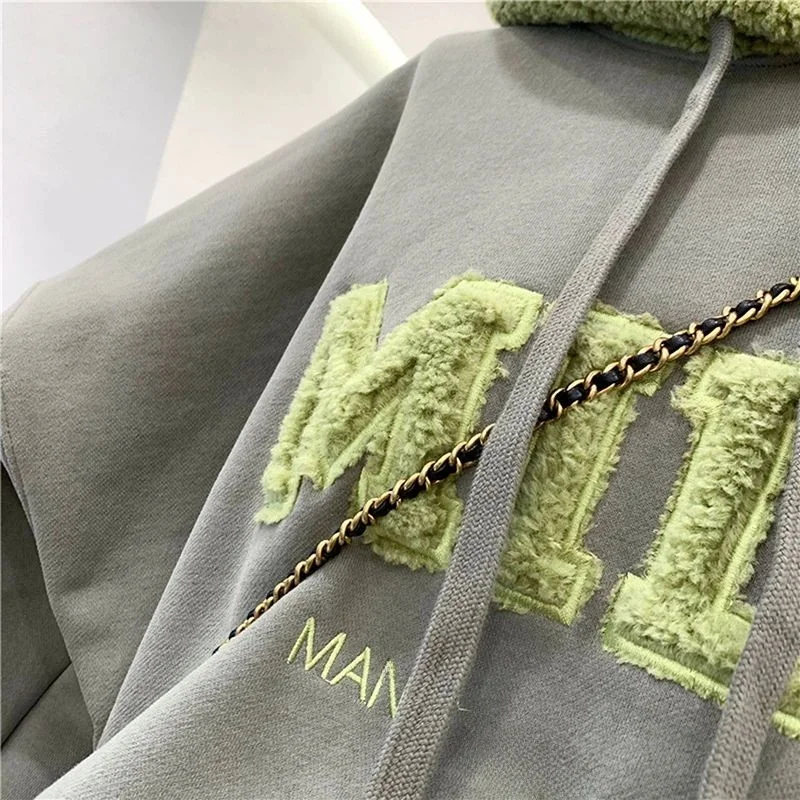 เสื้อสเวตเตอร์โอเวอร์ไซส์ลายปะติดสำหรับผู้หญิง สไตล์ลำลองใส่สบาย เนื้อผ้านุ่ม สตรีทแวร์