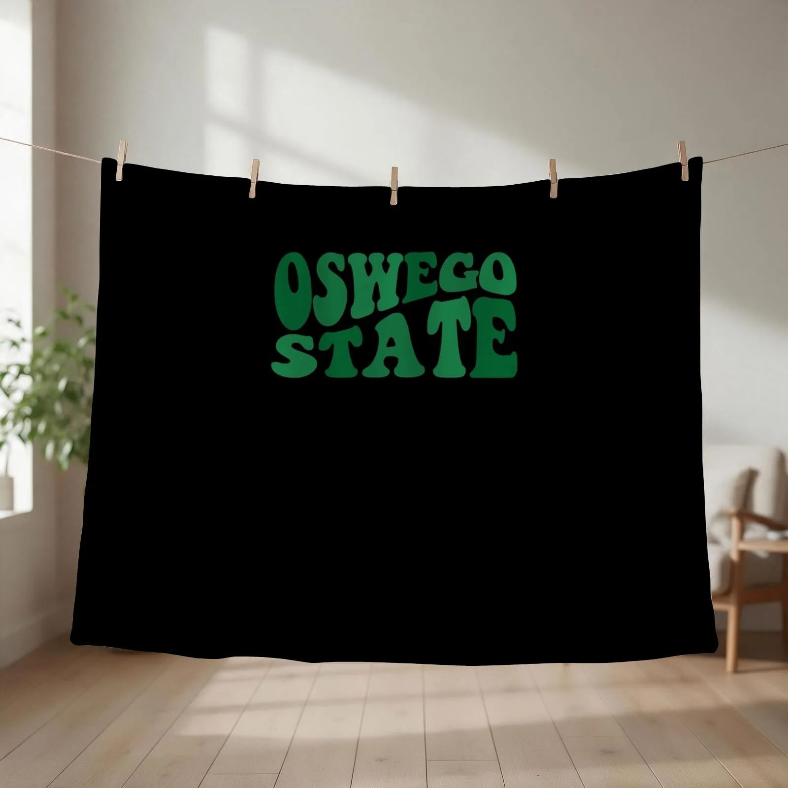 suny oswego - warped groovy font Classic T-Shirt Throw Blanket Extra Large Throw For Baby Moving halloween Blankets