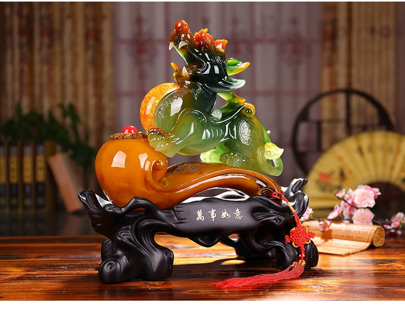 40cm LARGE #TOP Office Business Talisman bring in wealth Inviting money lucky 3D crystal PIXIU RUYI crystal Sculpture ART statue