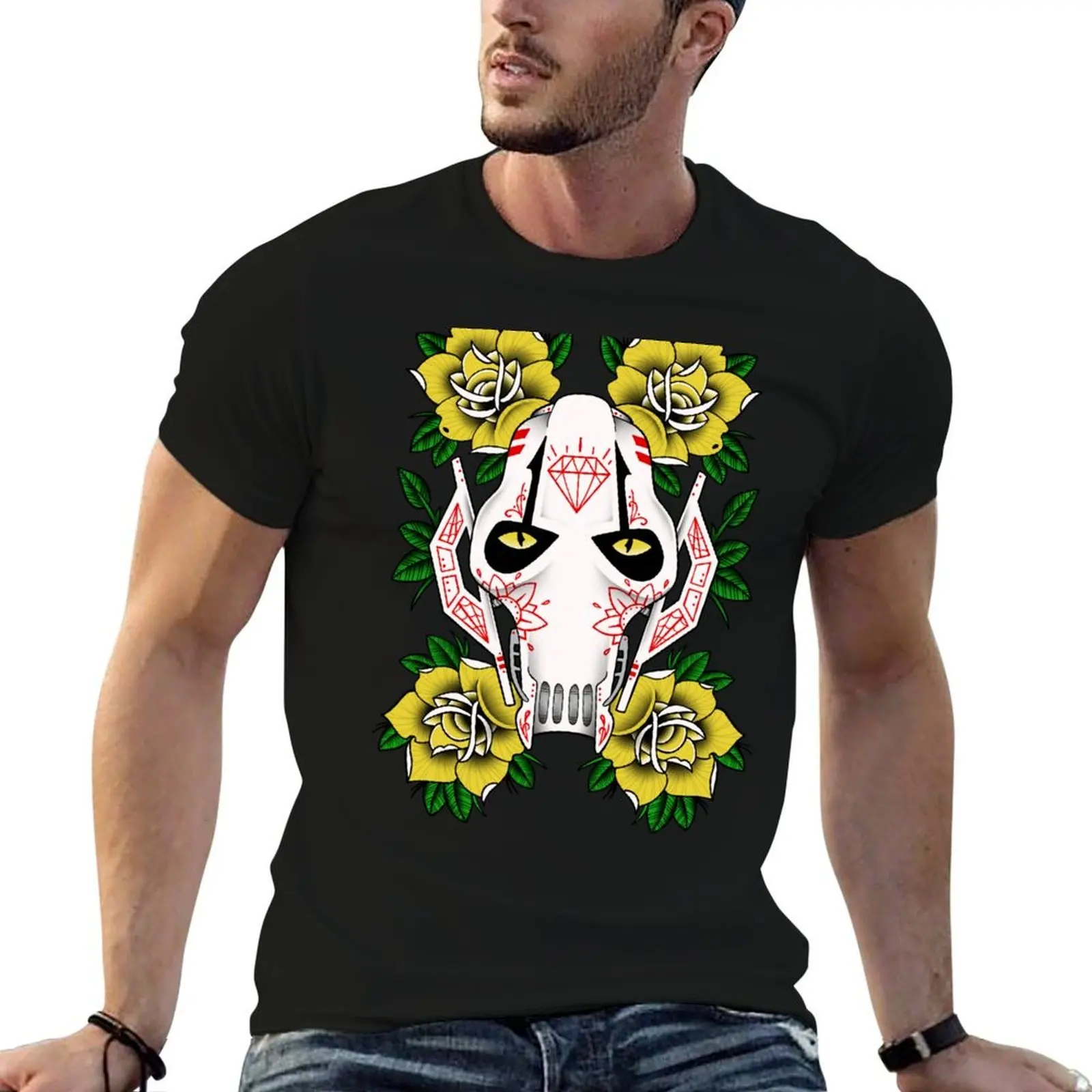 General Grevious Candyskull T-Shirt plus sizes Aesthetic clothing mens workout shirts