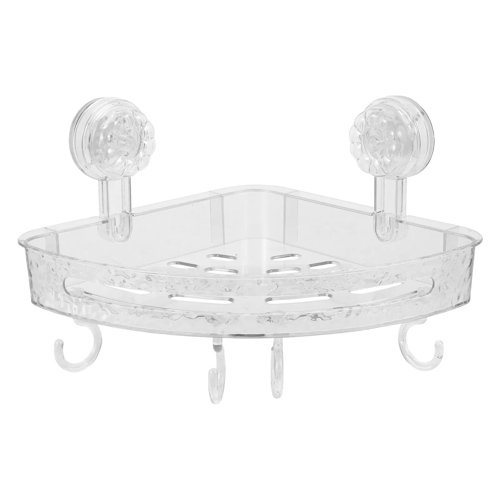 Triangle Bathroom Corner Storage Rack Vacuum Suction Cup Wall Mounted Shower Shelf Organizer for Shampoo Toothbrush