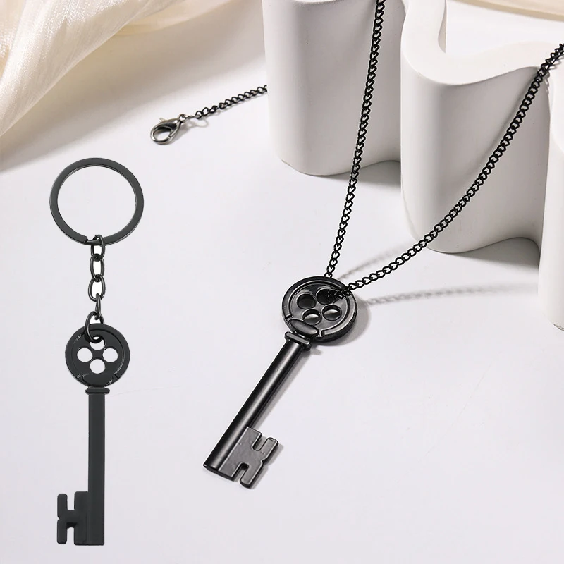 Coraline & the Secret Door Anime Key Pendant Necklace Unisex Kids Fans Cosplay Collection Item Movie Themed Keychain Accessory