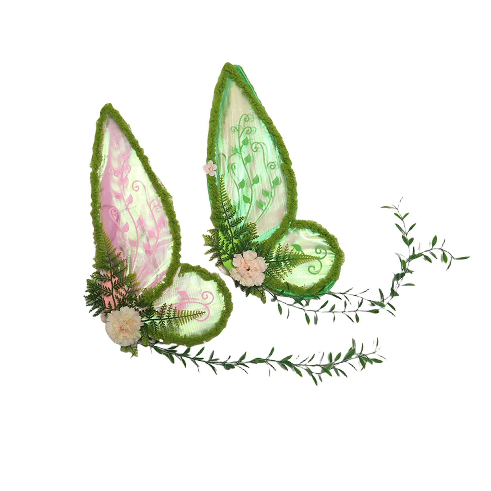 Fairy Wings for Women Girls Butterfly Wings with Garland And Fairy Wand for Halloween Party Costume Cosplay Accessories