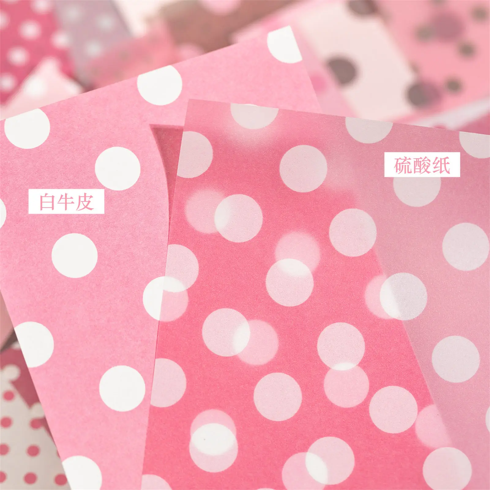50pcs Creative Polka Dot Decor Scrapbook Vintage Material Paper Kit DIY Junk Journal School Photo Album Retro Background paper view 4