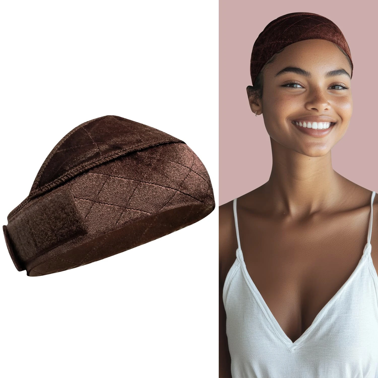 Wide Wig Grip Band Flexible Velvet Scarf Comfort Non-Slip Adjustable Fasten Wig Bands With Arch Extra Hold