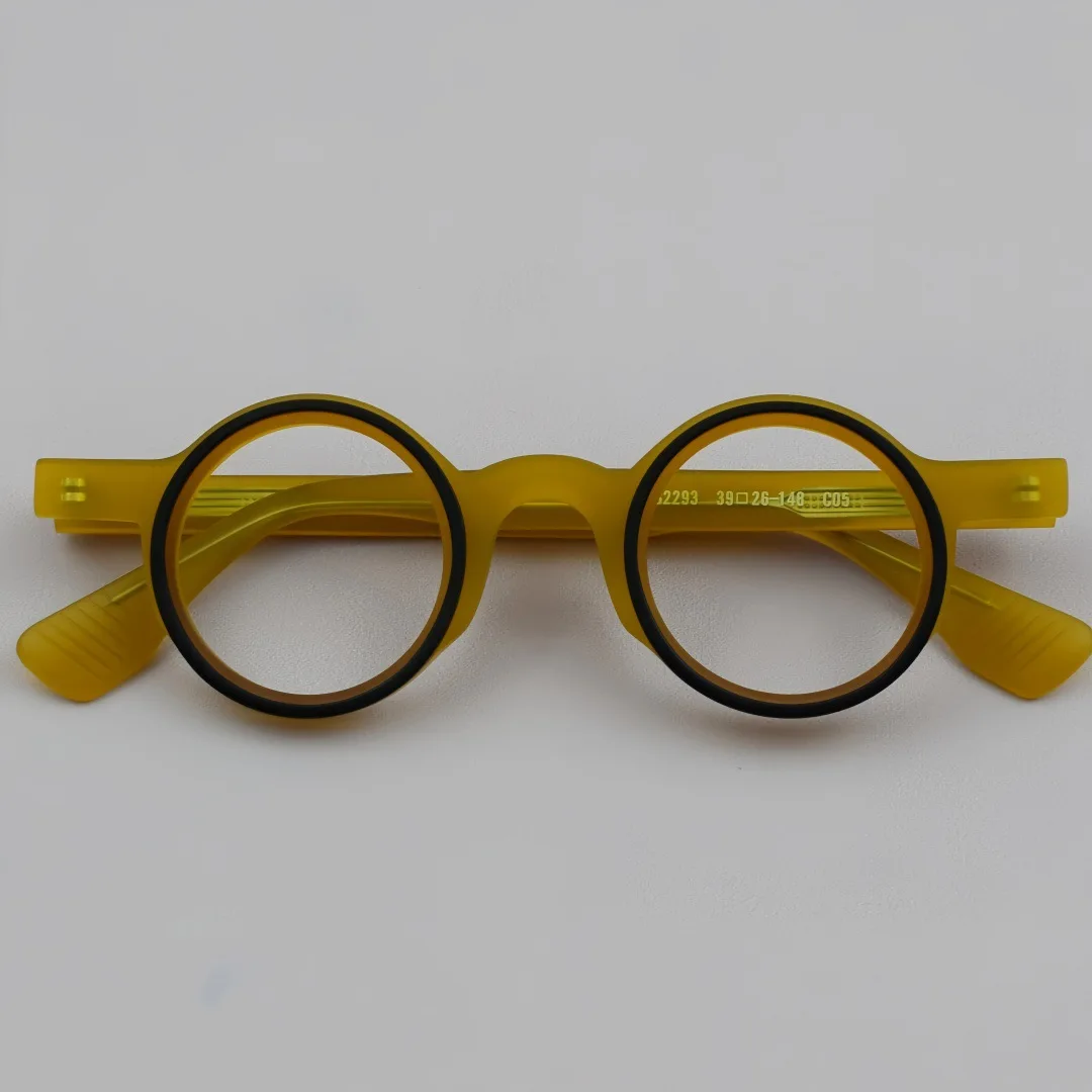ALICIA Mode Retro Runde Vollformat Kleine Größe Brillen Luxus Acetat Spektakel Optische Verordnung Rahmen Mann Frau – Detail 18