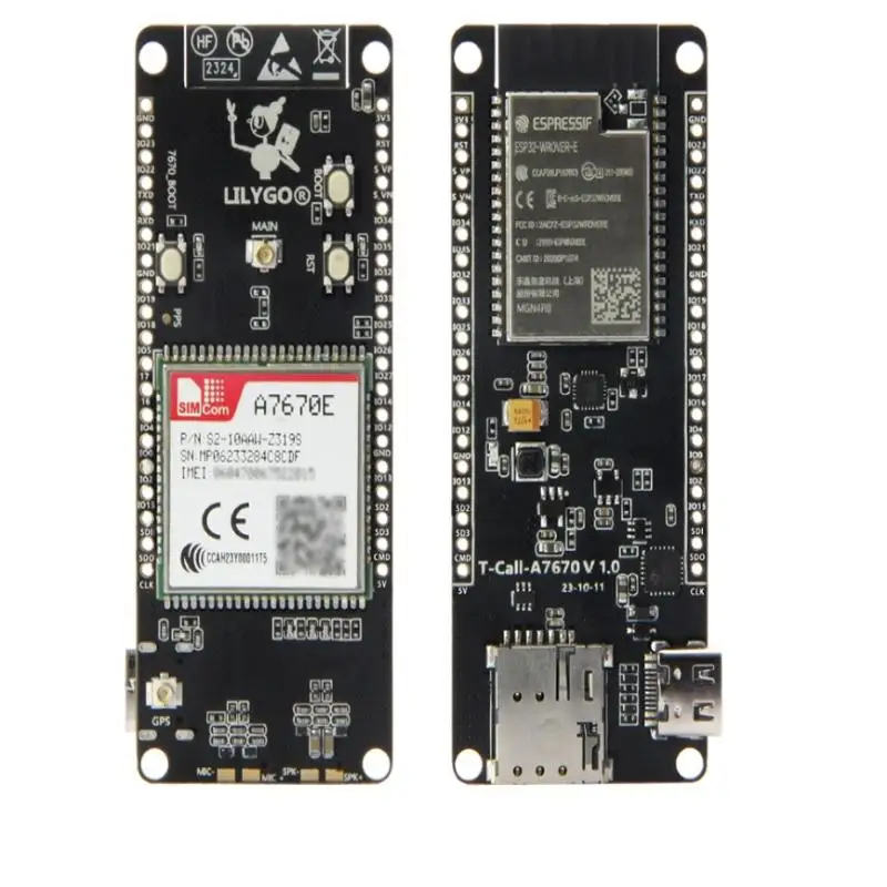 T-Call A7670e ESP32 Development Board 4G LTE High Precision GPS Low Power for Remote Monitoring IoT Industrial Applications