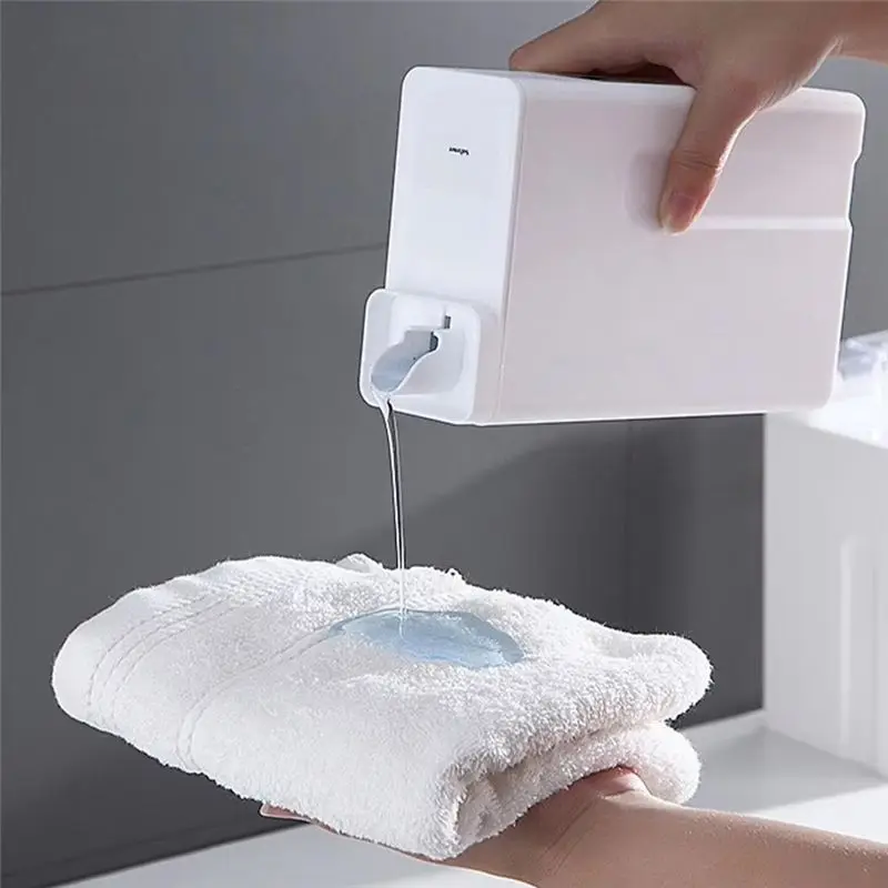 A01F-Reusable Laundry Detergent Bottles, Large Capacity Softener Storage, Refillable Washroom Organizer