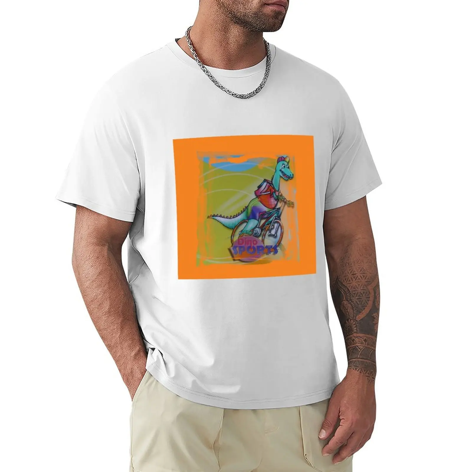 

Dino Sports - Bicyclist Dinosaur (AliceCCI Original Drawing) T-shirt cute clothes black t-shirts for men