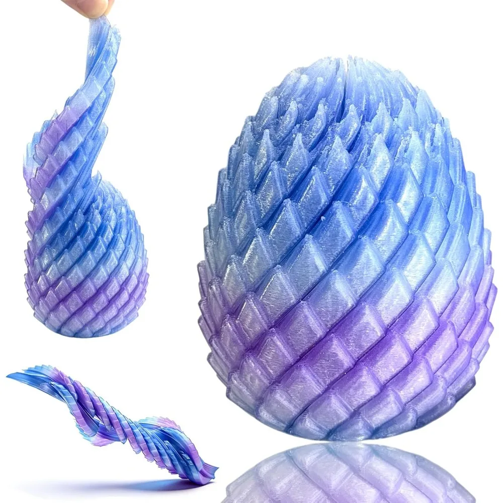 Twisty Fidget-Ei, 3D-Gedrucktes Rutschiges Fidget-Ei, Osterei-Füller, Osterkorb-Füller Essentials Spiralförmiges Fidget-Ornament