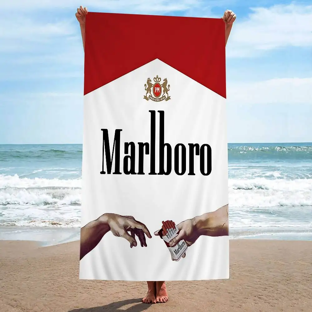 Retro M-MarlboroS-S Microfiber Blanket Quick Drying Beach Towels Oversized Printing Super Absorbent Pool Towel Blanket
