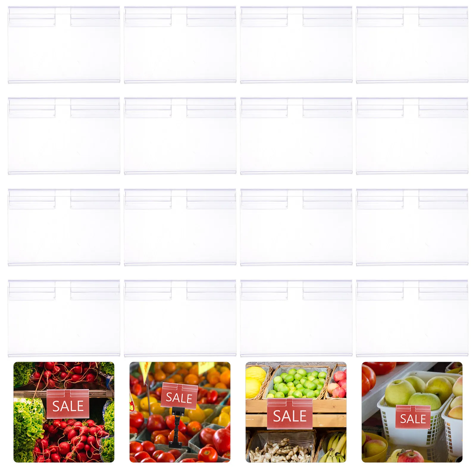 

50 шт. прозрачных пластиковых держателей ценников для полок, этикеток и ценников для супермаркетов, розничных магазинов, ресторанов, выставок