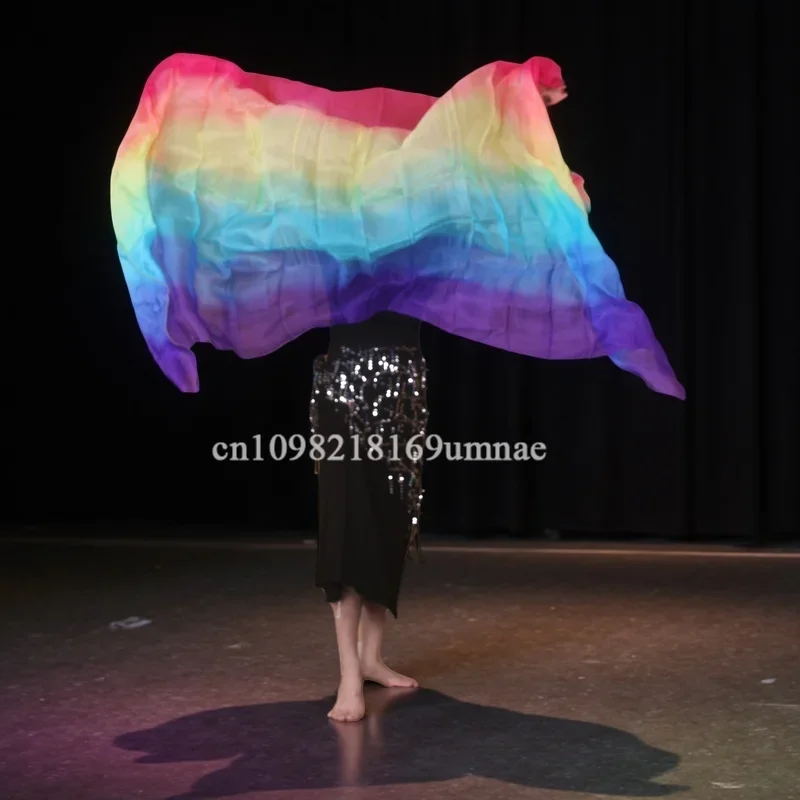Belly Dance 100% Silk Veil 1 Belly Dance Accessory Belly Dance Veil Shawl Scarf Dance Practice Stage Performance Veil