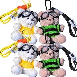 Creative Small Bear Keychain Plush Brown Bear With Clothes Cartoon Panda Doll Keychain For Bag Pendant Couple Keyrings Gifts