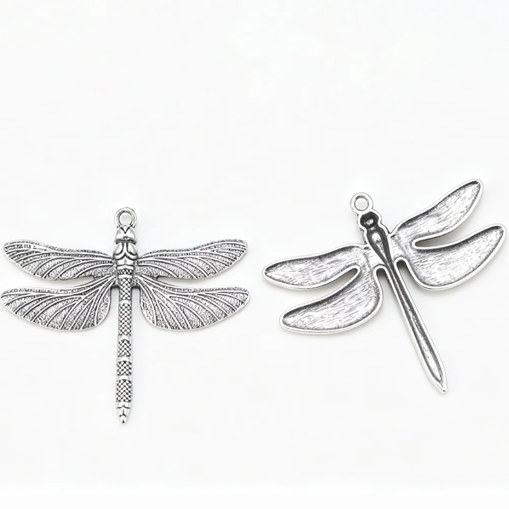 6 x tybetański srebrny duży ważka Charms zwierząt zawieszki na naszyjnik komponenty do wyrobu biżuterii 71x63mm — zdjęcie 6