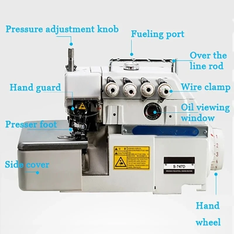 Super High‑Speed Direct‑Drive Overlock Sewing Machine, 3/4/5‑Line Industrial Overedge Serger for Garment Processing