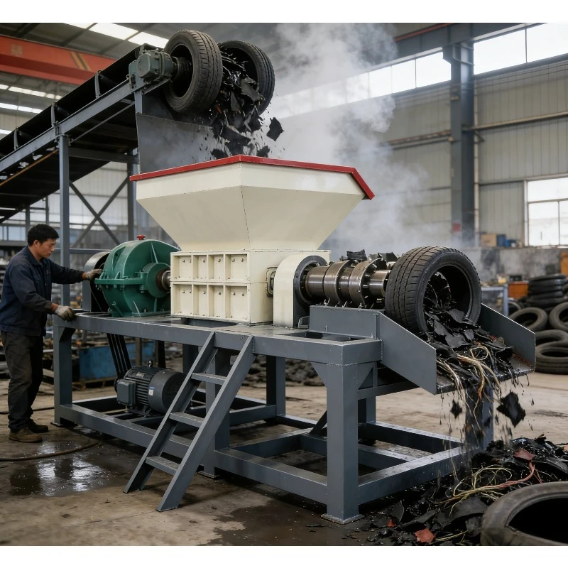 Waste Tire Shredder Machine Tire Recycling Equipment for Processing Rubber Chips