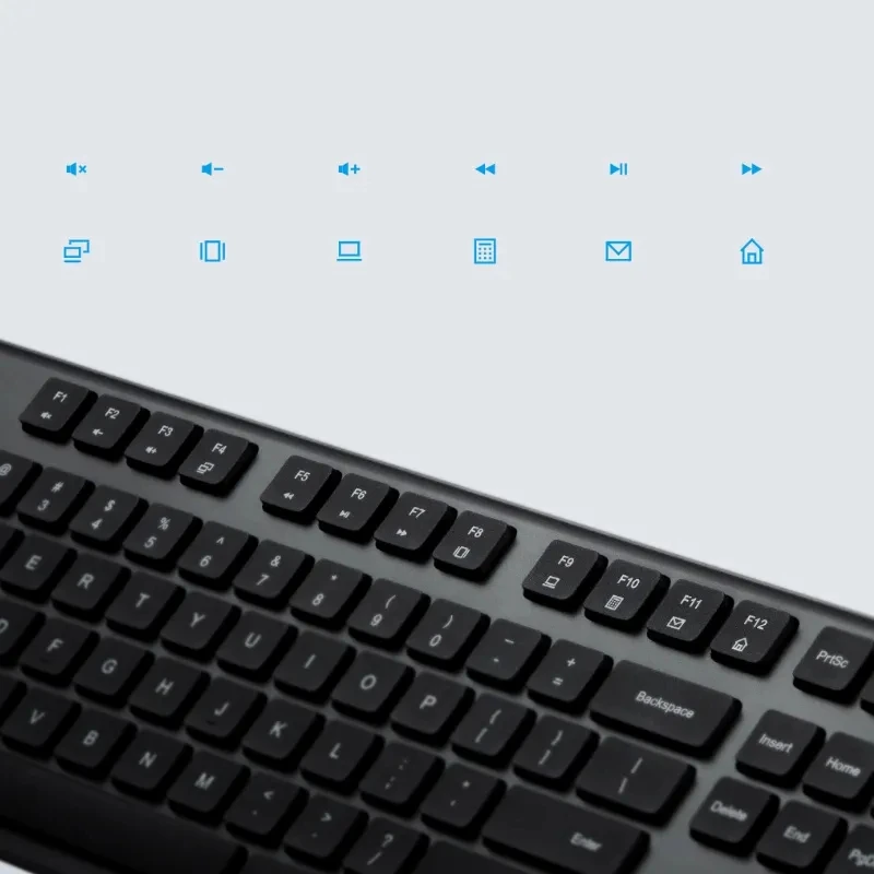 Xiaomi-Ensemble clavier et souris pour ordinateur de bureau, 2023 GHz, sans fil, portable, noir, minimaliste, 2.4 prédire, USB, claviers fins, nouveau, 104