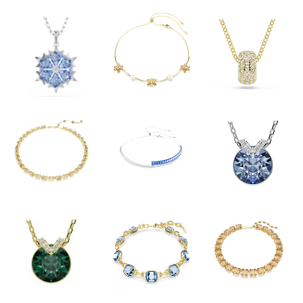 

New SW Round Crystal Romantic Colorful Jewelry Necklace Round Cutting High end Romantic Gift