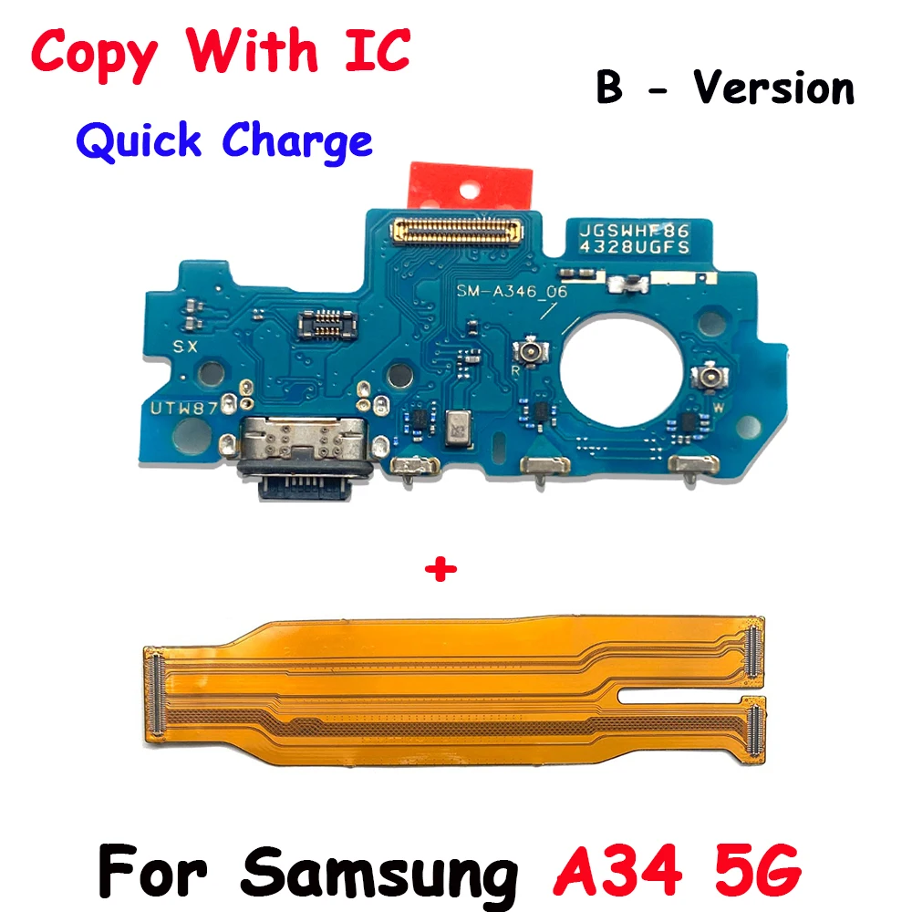 20Pcs，USB Fast Charging Charger Main Motherboard Flex Cable For Samsung A72 A13 A14 A22 A32 A23 A24 4G A14 Dock Connector Board