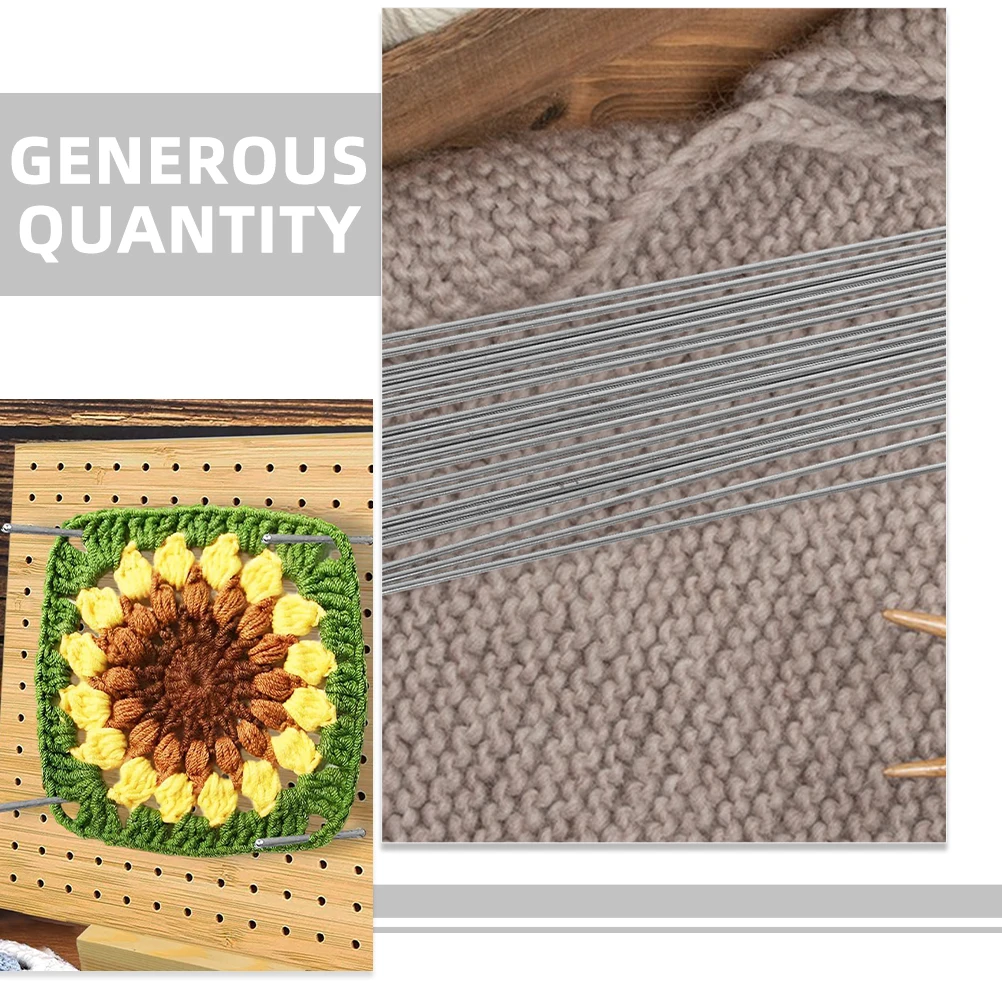 

10 Stainless Steel Rod Pins 2x200mm Fixed Steel Rods for Crochet Board Projects Knitting Blocking Pegs Accessories