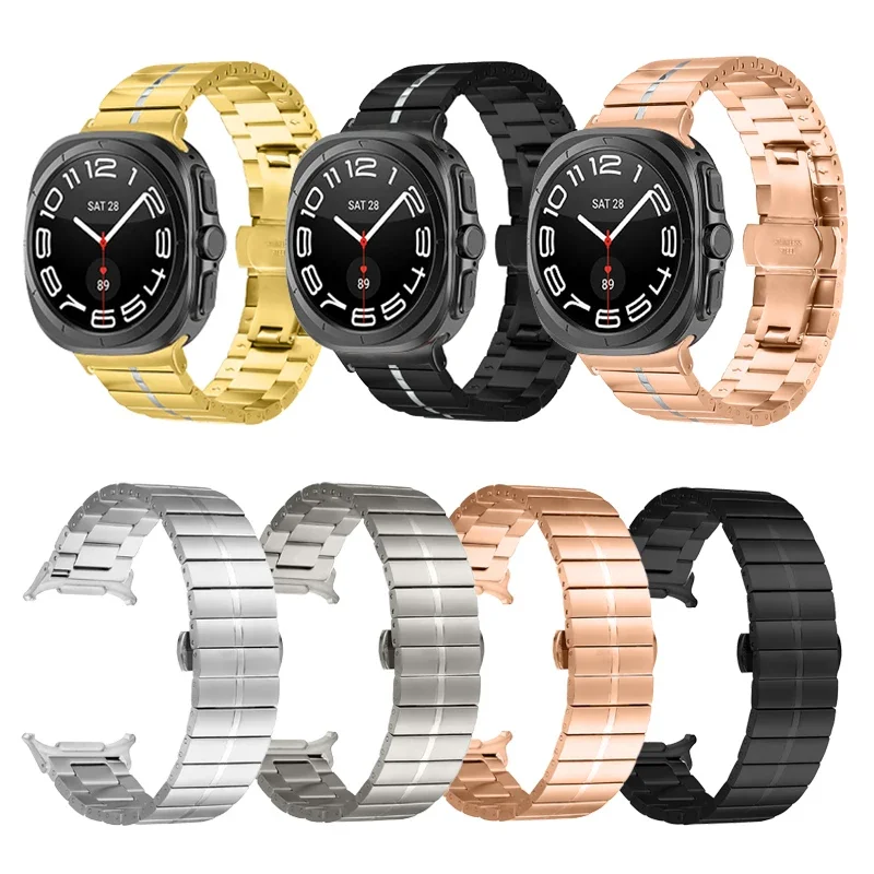 Correa de acero inoxidable para Samsung Galaxy Watch Ultra, pulsera de lujo, accesorios de Correa de Metal de 47mm