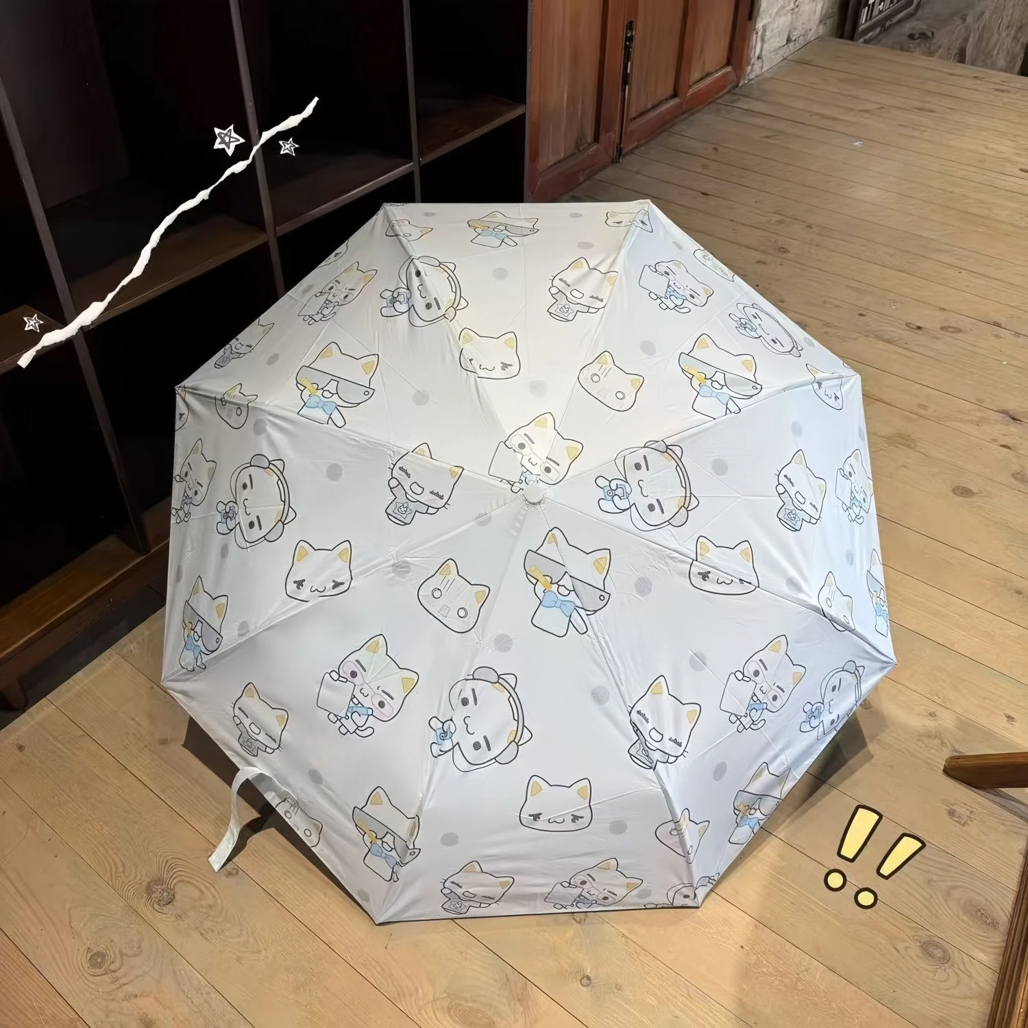 Paraguas de gato toro Inoue con dibujos animados de Japón, protector solar plegable de vinilo de doble propósito, protección ultravioleta