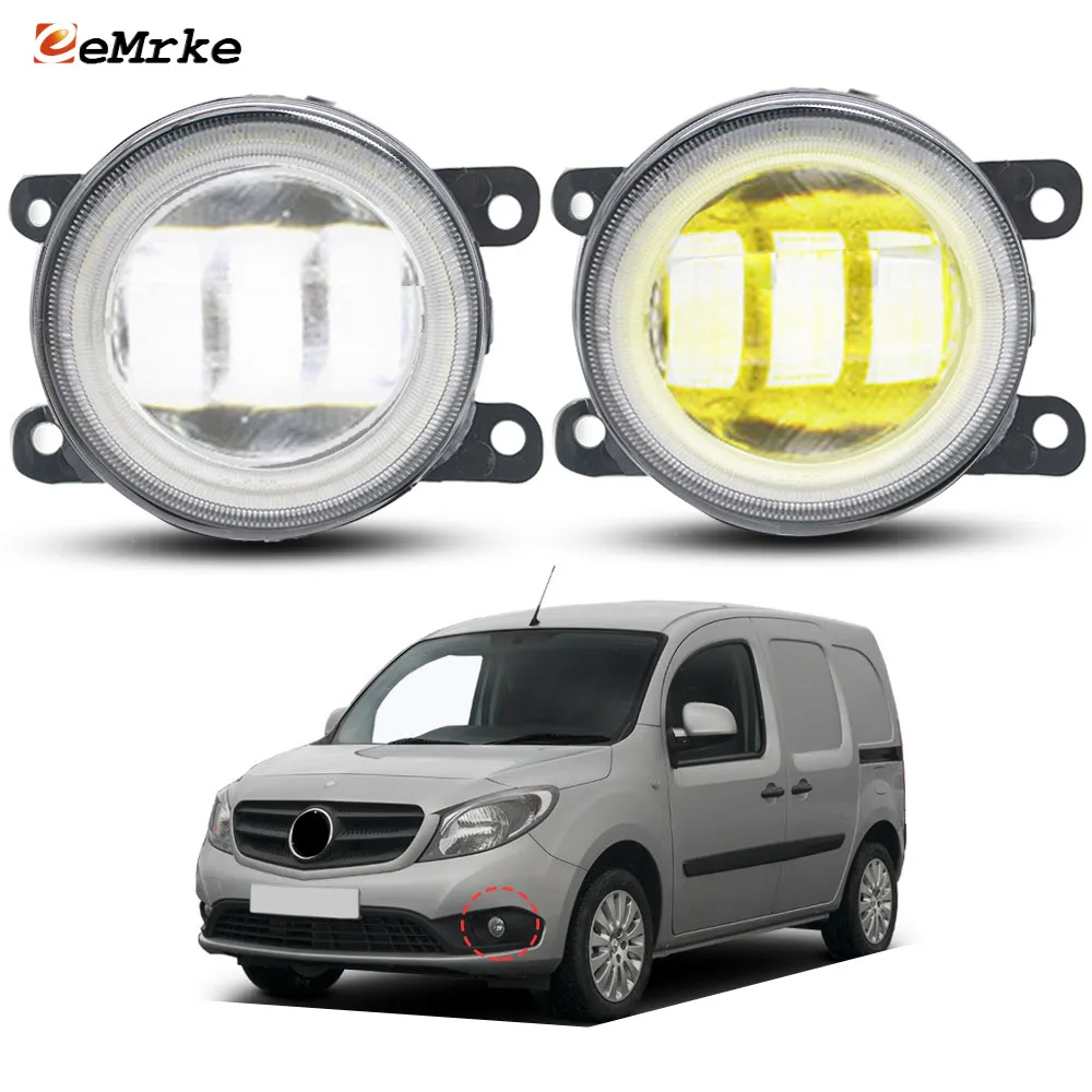 

Обновление светодиодных противотуманных фар для Mercedes-Benz Citan 415 2012-2018 2019 2020 Angel Eyes DRL с обрезанными линзами, дневные ходовые огни Halo