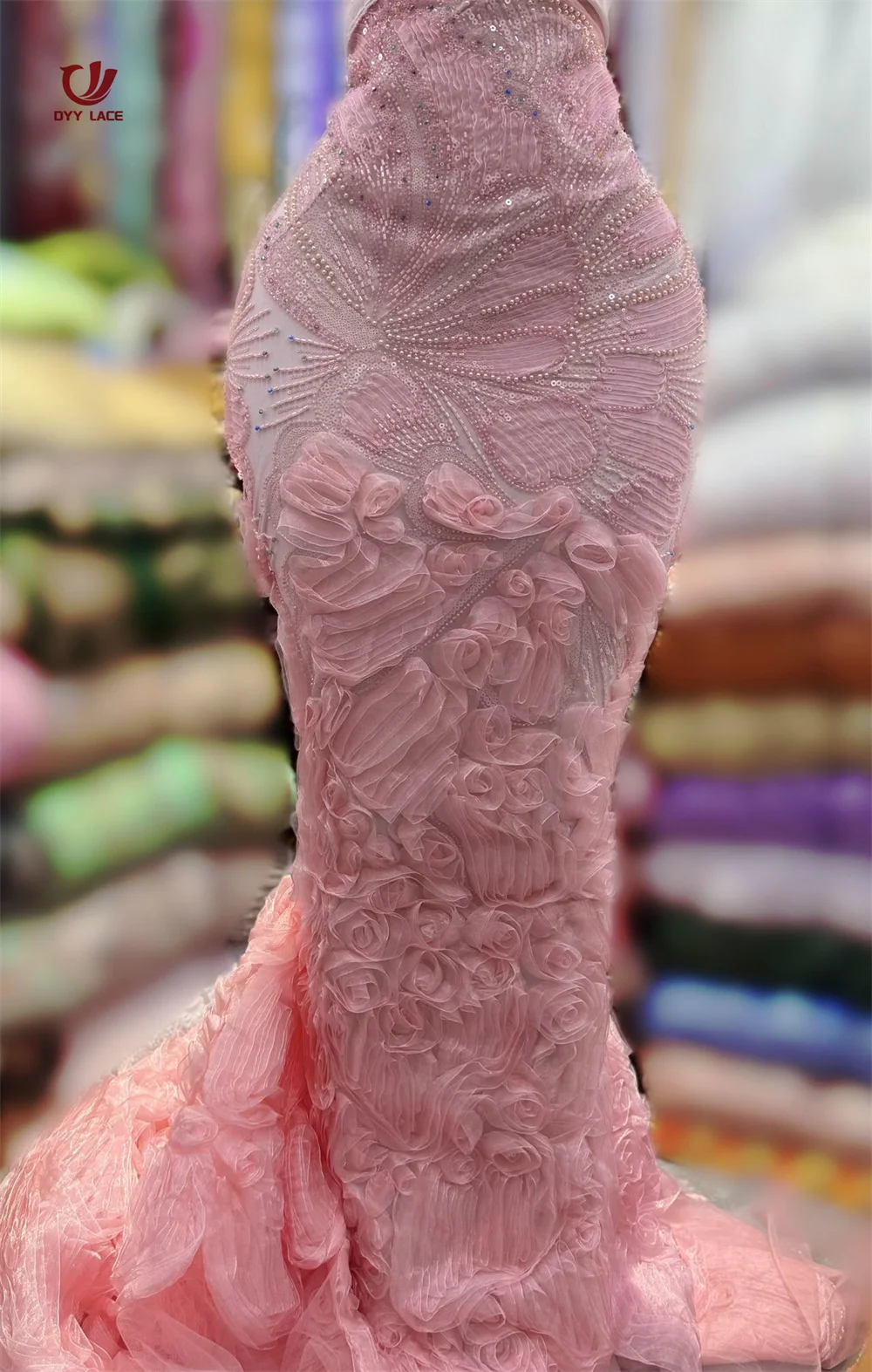 

Luxury Nigerian African 3D Flower Lace Fabric 2026 High Quality Sequins Embroidery African French Lace Fabric For Sewing Dress