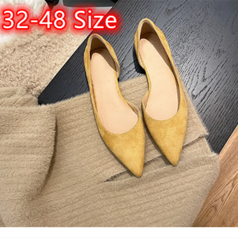 

Womens Simple Flats With Sewing Null Flock Cut Pointy Toe Low Pricing Slip-On Comfortable Walking Shoes For Driving Wide Fits 48