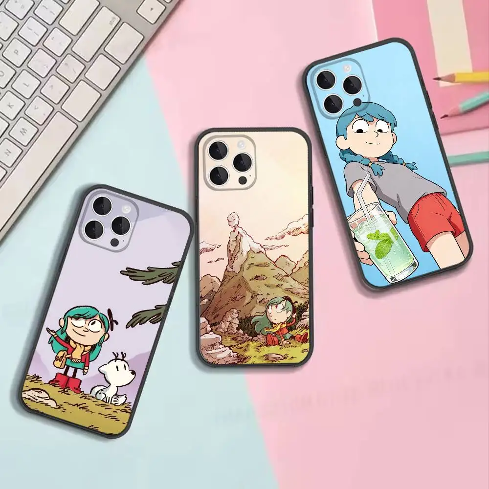 Hot H-Hilda Girl Lovely Shockproof Soft Black Cell Phone Cover, Fit for iPhone 11,12,13,14,15,16,17,Pro,Max,Plus,X,XS,SE4,Mini