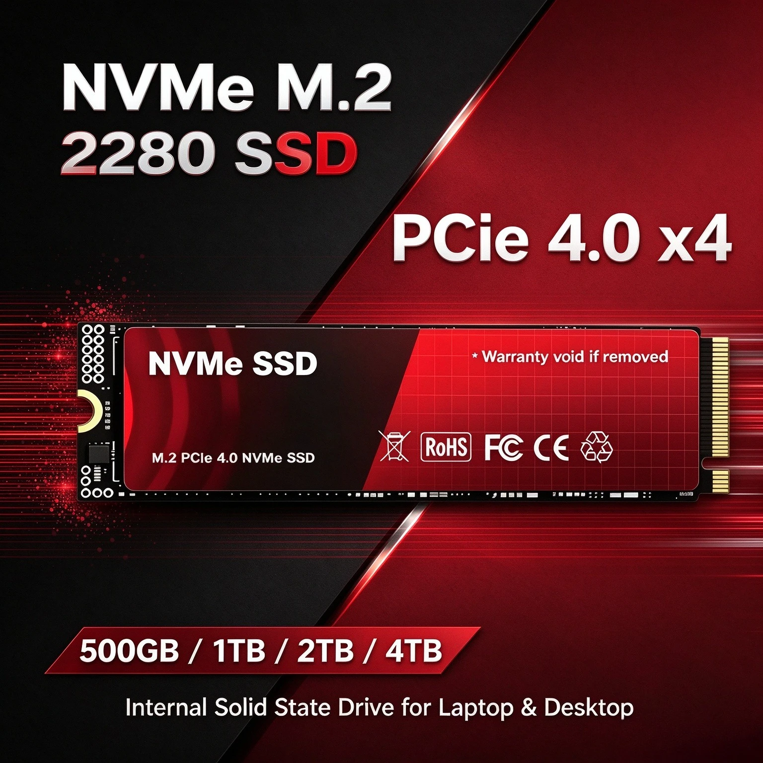 Nvme M2 SSD M.2 2280 PCIe 4.0x4 500GB 1TB 2TB 4TB Internal Solid State Drives Disk for Laptop Desktop