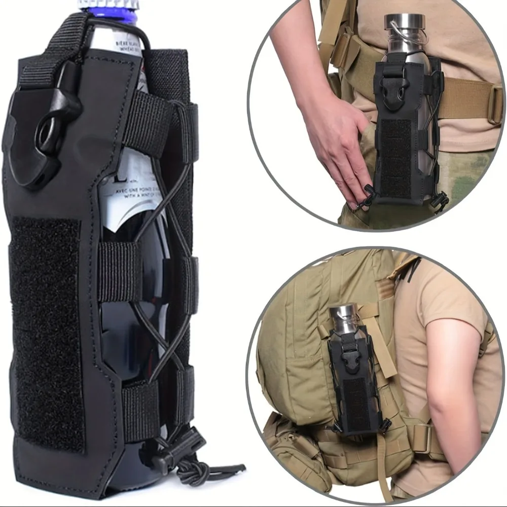 Tactical 2-in-1 Bag MOLLE Compatible Walkie Talkie Bag Outdoor Travel Camping Hiking Fishingportable Kettle Bag