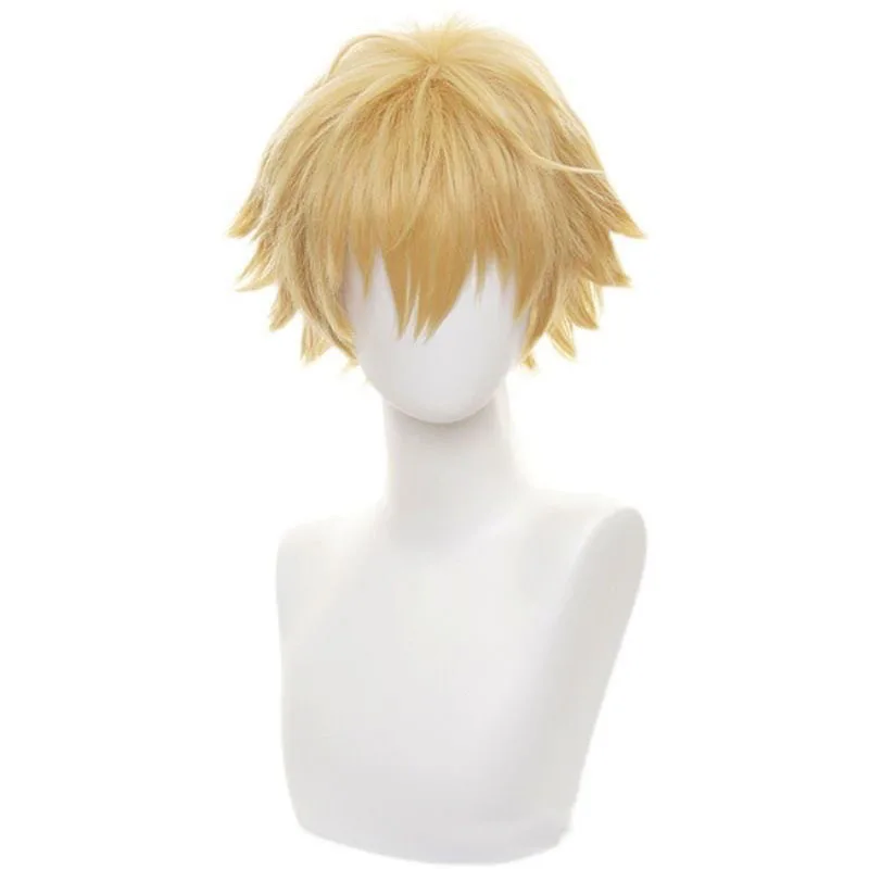 Chainsaw Man Denji Cosplay Anime Wig Golden Yellow Upturned Cosplay Short Hair