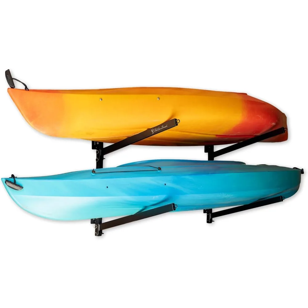 

High quality 2 Kayak Indoor Storage Rack, Adjustable Garage Wall Mount Hanger, Heavy Duty Holds 200 lbs Innovative design