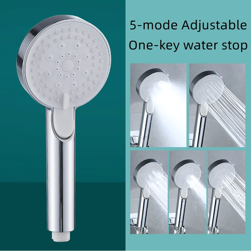 

Bathroom Hand Shower Head High Pressure Turbo 5 Modes Adjustable Water Saving Massage Eco ShowerHeads Bathroom Accessories