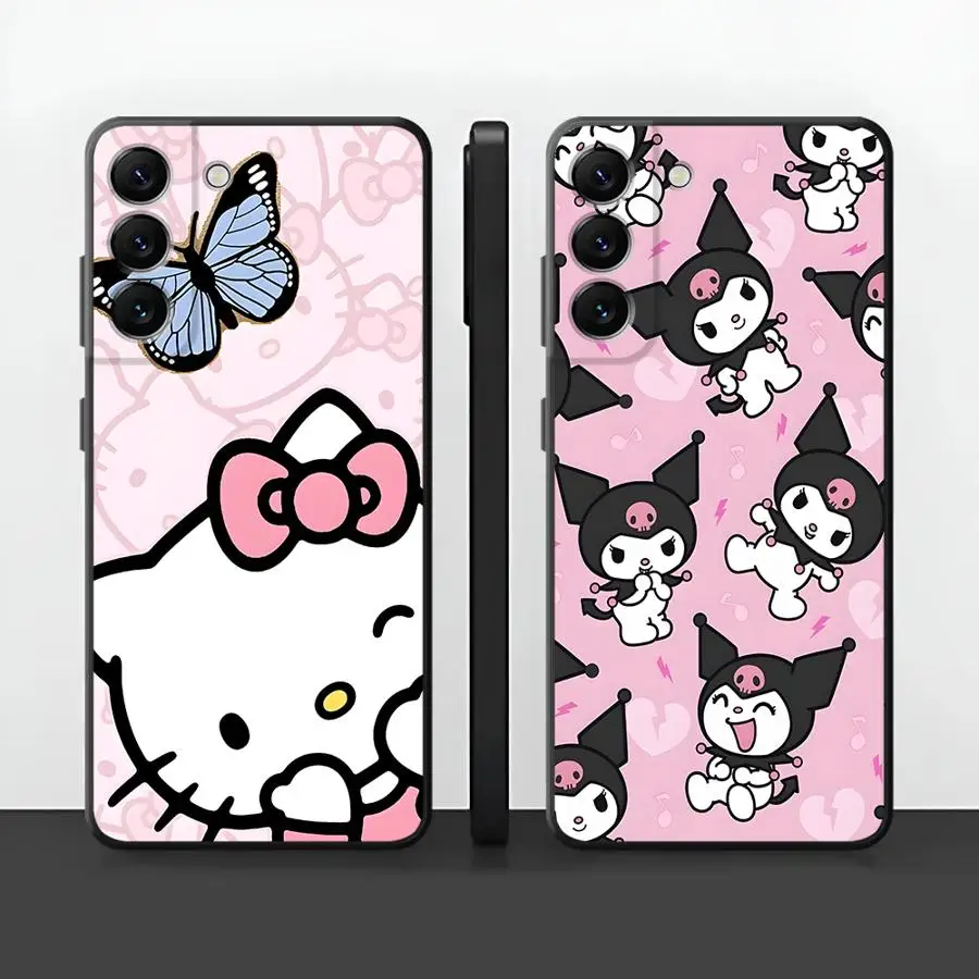 

Милый чехол Kuromi с рисунком для Samsung Galaxy A20 A13 A04 A10 A12 A70 A06 A03 A30 A15 A05 A50 A40 A16, черный мягкий чехол для телефона