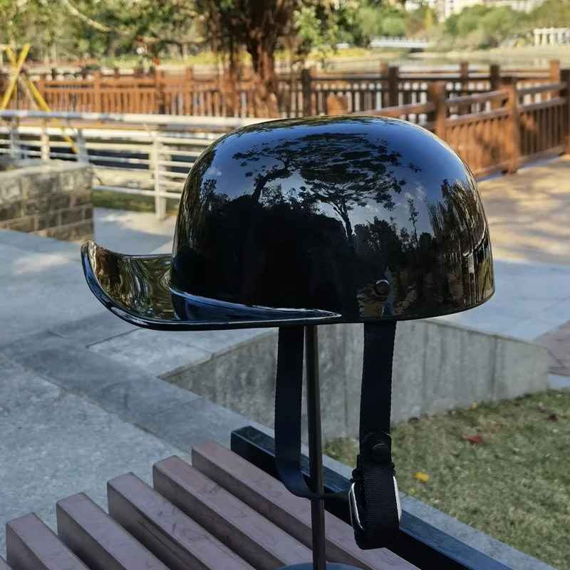 Retro Motorcycle Helmet, Abs Material, No Accessories, Party & Photography Protection Equipment, Duck Peak Semi Helmet Design,