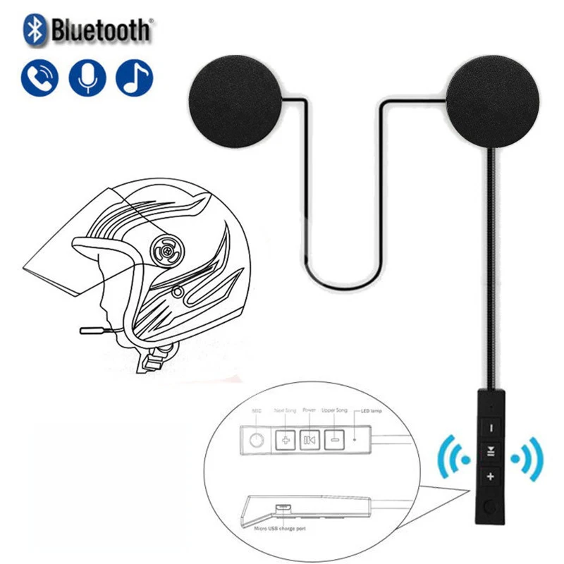 

Гарнитура для мотоциклетного шлема Bluetooth 5,0, беспроводные наушники для верховой езды, защита от помех, мотоциклетная гарнитура для шлема с громкой связью