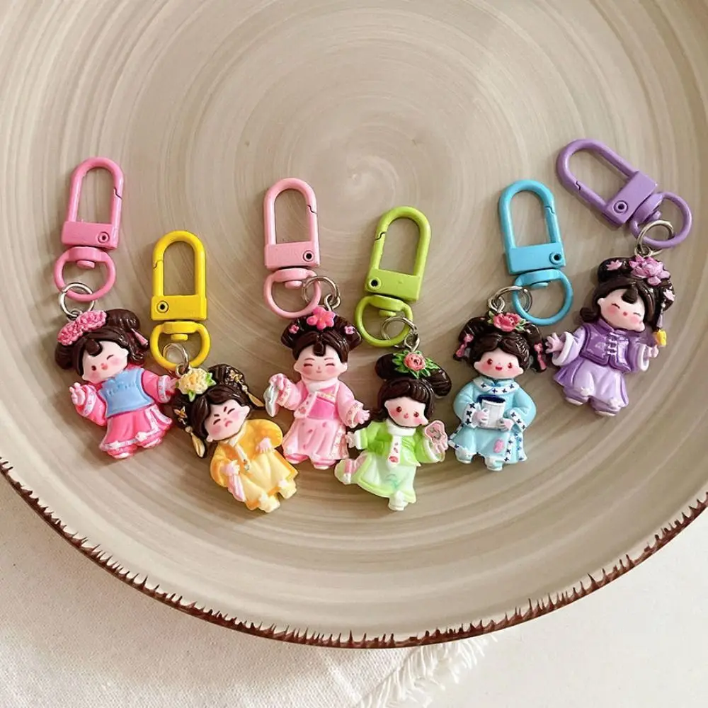 Bag Pendant Cartoon Keychain Ancient Style Chinese Style Tang Dynasty Princess Key Chains Backpack Charms Hanging Chain