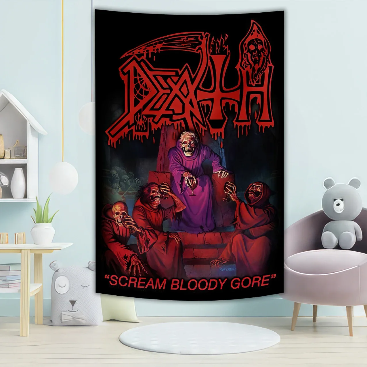 60x90cm Angles Old Deaths Mental Rock Band Polyester Printed Gift Banner Home or Outdoor For Decoration Tapestry