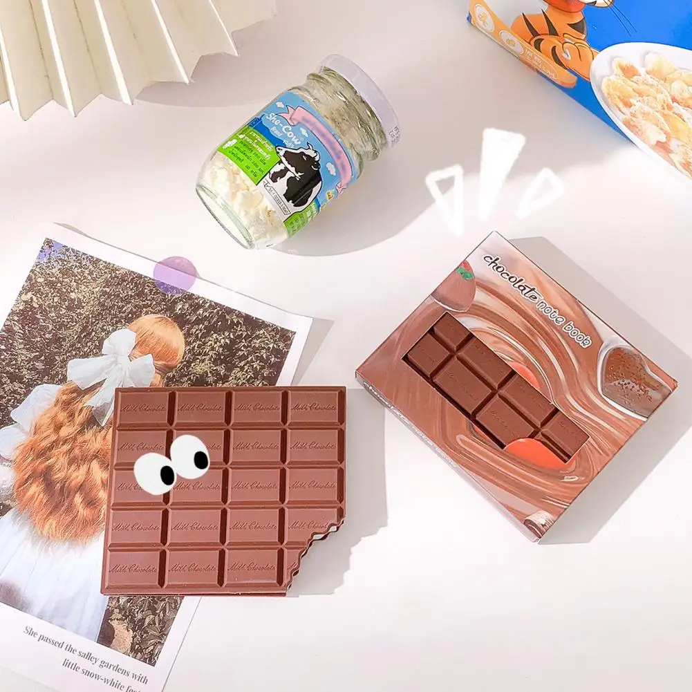 No Stickiness Durable Biscuit Shape Memo Pad Bitten Design Memo Note Chocolate Pattern Office Supplies