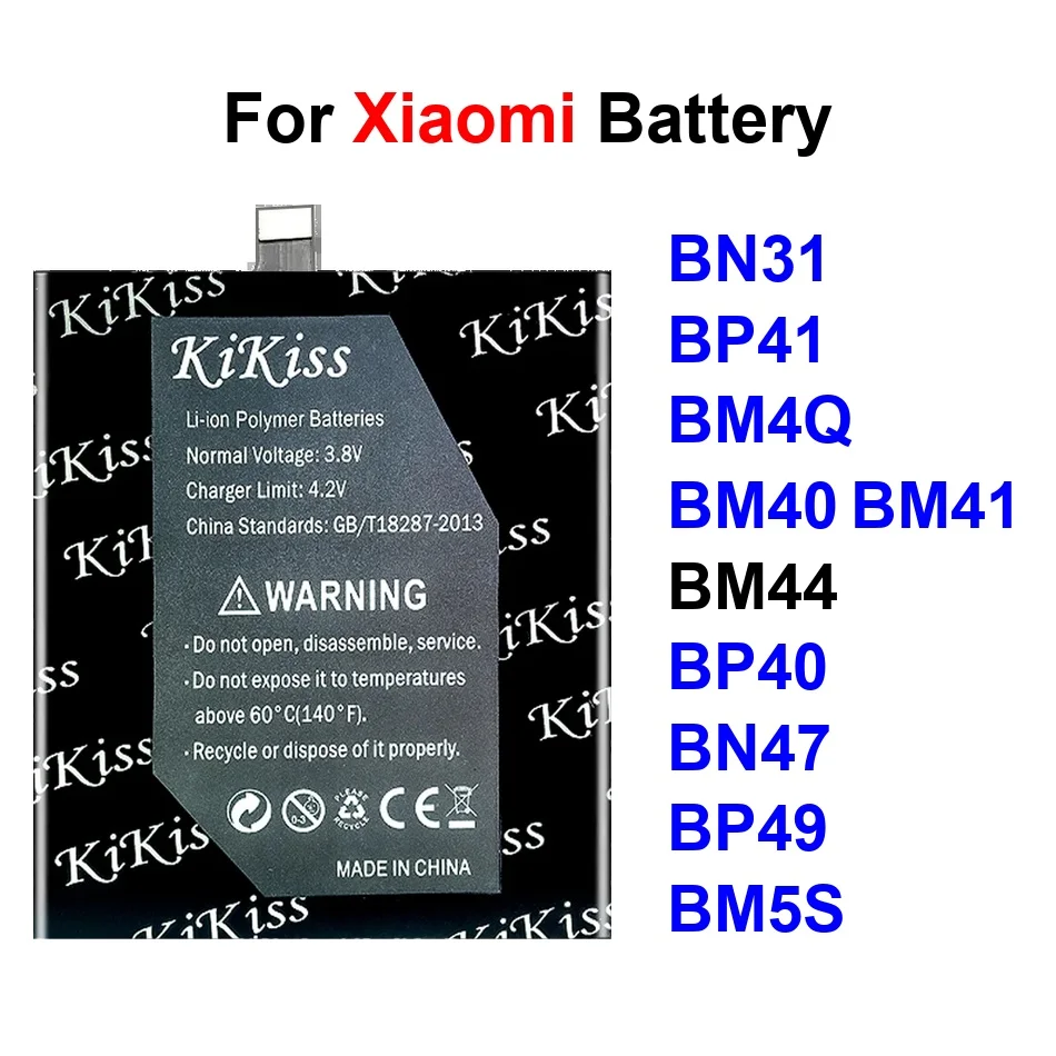 

Battery BP40 BP41 BP49 For Xiaomi MI 13T 2A 5GFOR 5X 9T Poco Redmi 1S 5A K20 K30 K40s K60 Note 6 Pro Lite 5G 3100-5600Mah