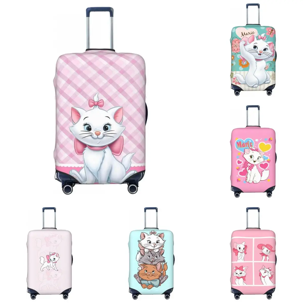 

Marie Cat Suitcase Cover Cruise Trip Vacation Strectch Luggage Accesories Protection