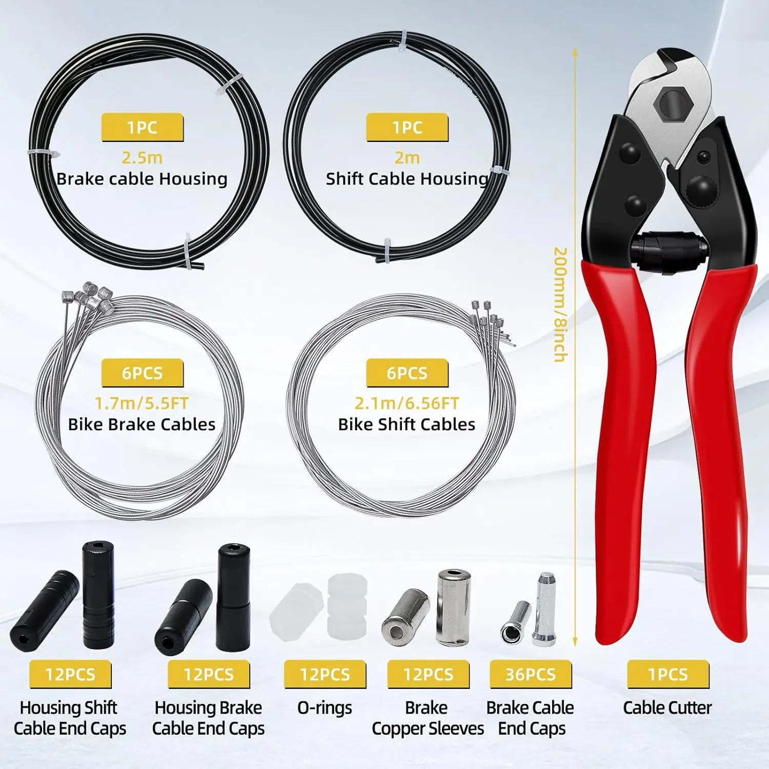 1 Stück/1 Set Edelstahl-Drahtschneider Fahrrad-Brems- und Schaltzug-Kabelgehäuse-Kit für Mountainbike- und Rennrad-Reparatur-Werkzeugset – Detail 4