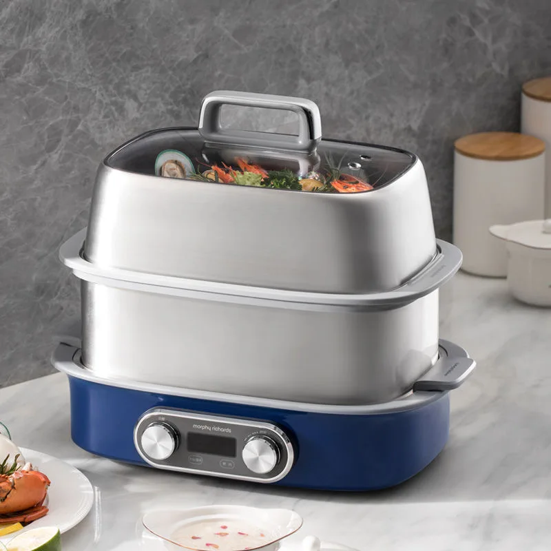 220V ไฟฟ้า Steamer ครัวเรือน Steamer ขนาดใหญ่304สแตนเลสไอน้ำร้อนหม้อ2000W ความร้อนอย่างรวดเร็ว1.8L น้ำถัง