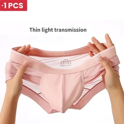 1 PCS Summer New Men's Triangle Underwear Ice Silk Mesh Fabric Breathable Quick Drying Men's Underwear Solid Color Underwear Men